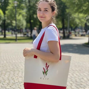 Custom Embroidered Canvas Tote Bag: Personalized Boat Bag, Monogrammed Gift