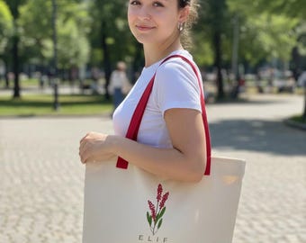 Custom Embroidered Canvas Tote Bag: Personalized Boat Bag, Monogrammed Gift