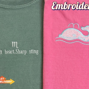 Custom Embroidered Tshirt,Personalized Embroidered Comfort Colors TShirt,Embroidered Tee,Custom Tshirt,Gift for Dad,Personalized Text Tshirt