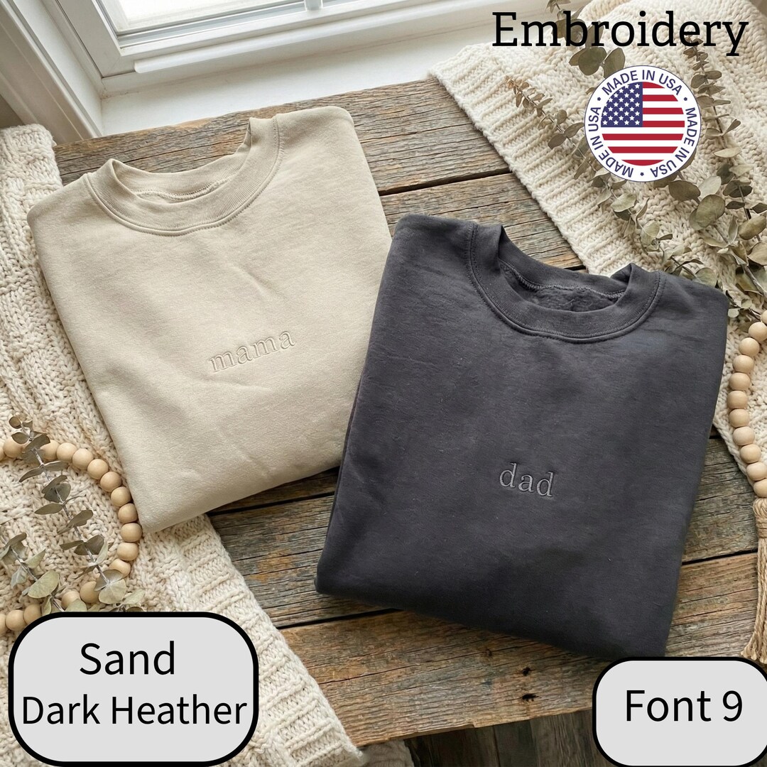 Custom Embroidered Sweatshirt, Personalized Text Logo Crewneck - Etsy