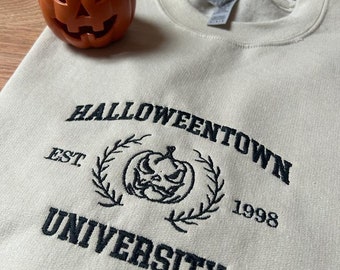 Halloweentown geborduurd sweatshirt Retro Halloweentown-sweater Halloweenfeest sweatshirt herfstcadeau Halloweencadeau