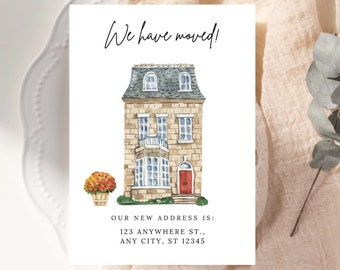 Moving Announcement Card, New Address Card, We Have Moved, New House, New Apartment, Editable Canva Template