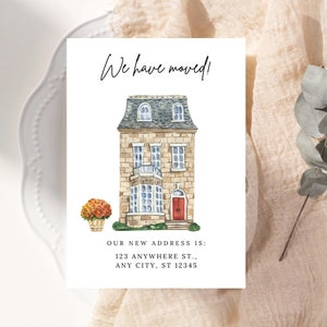 Tarjeta de anuncio de mudanza, Tarjeta de nueva dirección, Nos hemos mudado, Casa nueva, Apartamento nuevo, Plantilla Canva editable