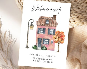 Moving Announcement Card, New Address Card, We Have Moved, I Have Moved, New House, New Apartment, Editable Canva Template
