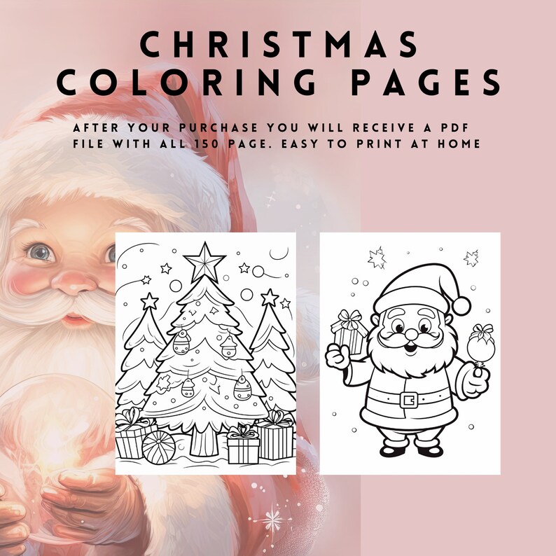 Printable Christmas Coloring Pages for Kids, Christmas Coloring Pages, Over 150 Pages, PDF File ...
