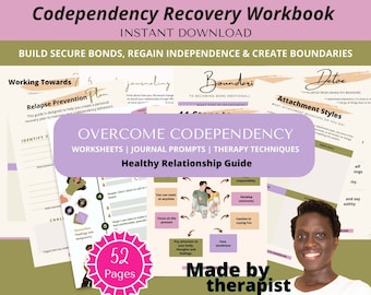Codependency Recovery Workbook, Healthy Relationships (Digital Download)