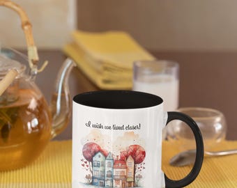Friendship Mug: Personalized Ceramic with Colorful Accents (11oz or 15oz)