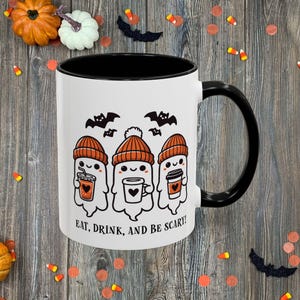 Halloween-Geist-Kaffeetasse, Essen Trinken beängstigend Keramiktasse, Halloween-Kaffeetasse, Halloween-Party-Dekor, Geist-Kaffeetasse, Kaffeetasse lustig
