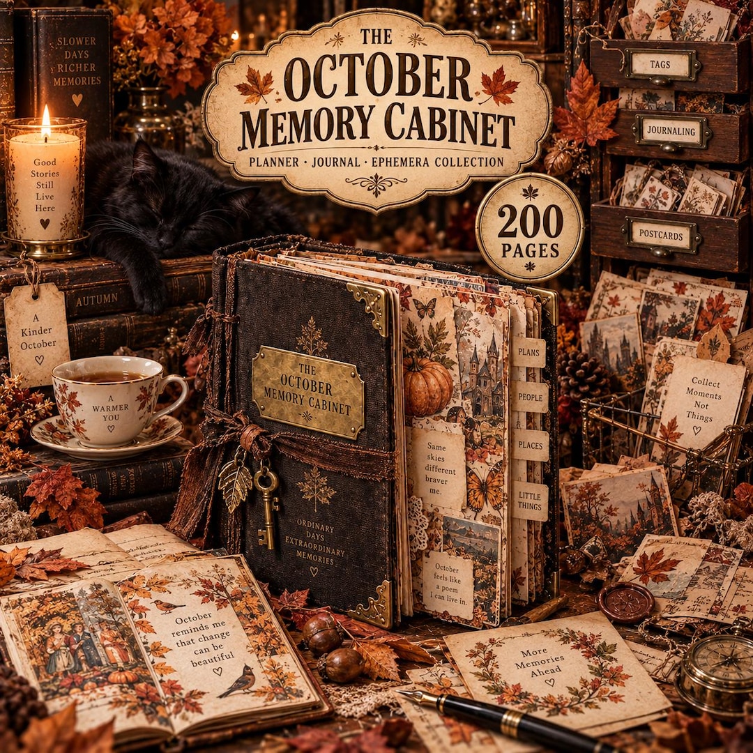 Fall Junk Journal Kit 200 Pages, Vintage Autumn Ephemera Printable ...