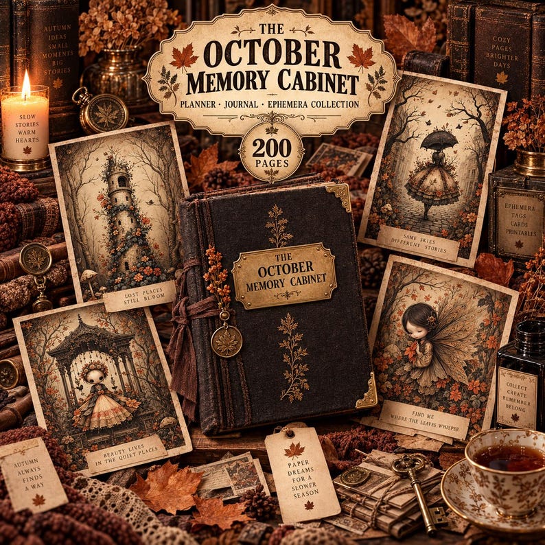 Fall Junk Journal Kit 200 Pages, Vintage Autumn Ephemera Printable ...