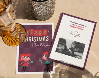 Retro Christmas Card Canva Template