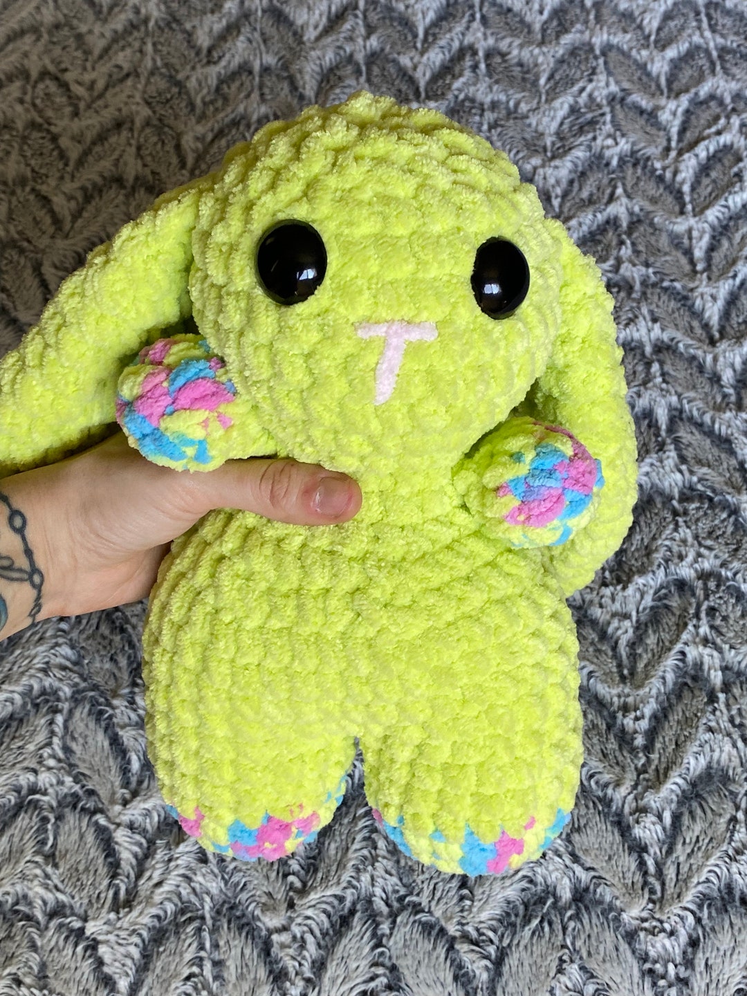 Big Bunny Plushie, Easter, Cuddly Toy, Toddler, Birthday Gift, Handmade