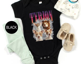 Custom Photo Baby Bodysuit, Custom Bootleg Photo Shirt, Birthday Gift Idea, Fathers Day Gift, Custom Bootleg Rap Kids Clothing