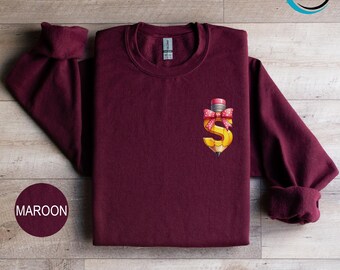 Custom Pencil Name Teacher Sweatshirt, Back to School Sweatshirt, Pencil Name Hoodie, Custom Kindergarten Hoodie, Pencil Kid Name Sweatshirt