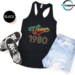 Limited Edition 1980 Birthday Tank Top, Vintage Birthday Tank Top, Custom Birthday Tank Top, Cute Birthday Tank Top, 45th Birthday Tank Top