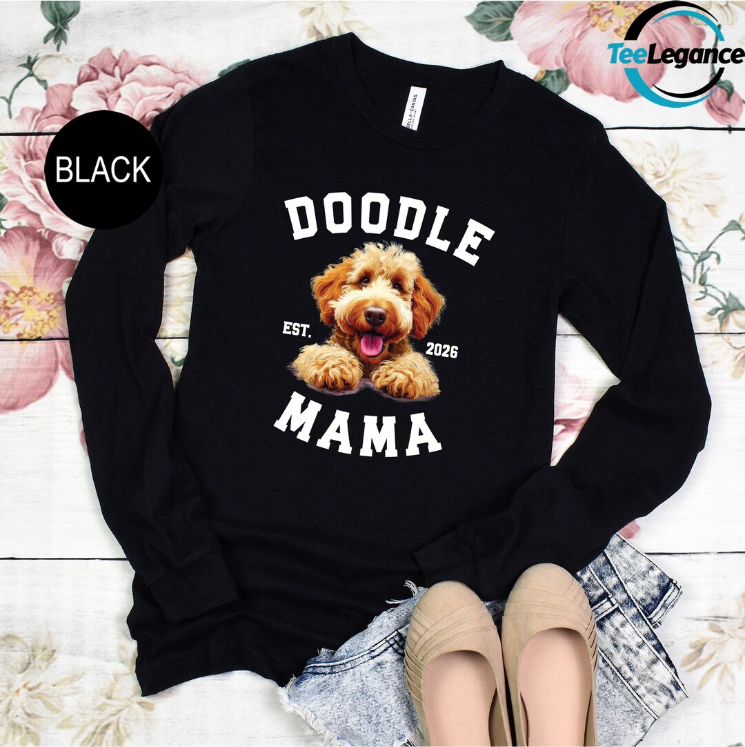Personalized Doodle Mama Long Sleeve Shirt, Dog Mom Custom Long Sleeve ...