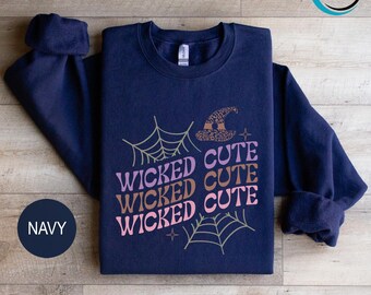 Wicked Cute Sweatshirt, Ghost Halloween Hoodie, Spooky Halloween Sweatshirt, Halloween Witch Sweatshirt, Wicked Cute Kids Sweatshirt