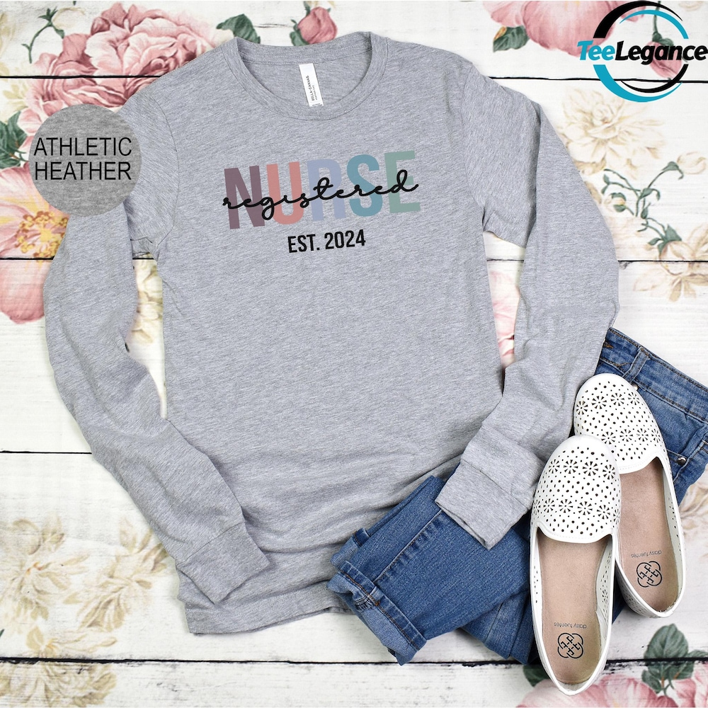 Shirtless Style Personalized Nurse Long Sleeve, Custom Rn Long Sleeve, Custom Registered Nurse Long Sleeve, Nurse Long Sleeve, Nurse Graduation Gift