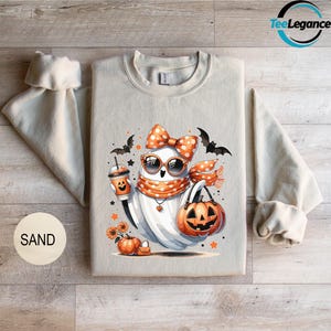 Cute Ghost Halloween Sweatshirt, Halloween Party Sweatshirt, Retro Fall Hoodie, Funny Ghost Pumpkin Halloween Hoodie, Ghost Sweatshirt