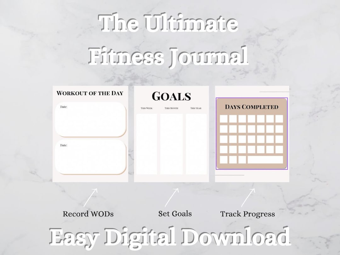 Minimalist Fitness Journal - Etsy