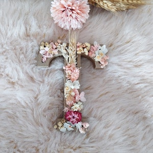 flores secas de letras - letra T decoración cumpleaños, boda, nacimiento, bebé