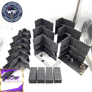 Faltbares WTC Terrain Set for 40K – 10th Edition Tournament Bundle für 40k – 28 mm Comwasted Tabletop Grimdark Ruins – Gothic Catedral Style