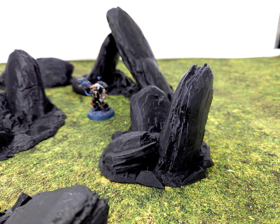 Chasm Rocky Scatter Terrain Set - 8 Miniature Rock Scenery Set ...