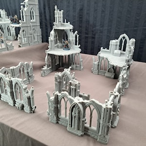 15x Grim Dark Ruins - Gothic Ruined Metropolis - RPG - Tabletop Terrain Bundle - Imperial Legion Ruins - AOS - Wargame Ruined City - Sci-Fi