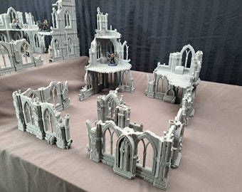 15x Grim Dark City - Gothic Ruined Metropolis - RPG - Tabletop Terrain Bundle - Imperial Legion Ruins - AOS  - Wargame Ruined City - Sci-Fi