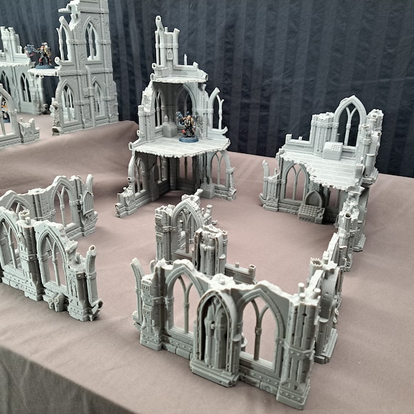 15x Grim Dark City - Gothic Ruined Metropolis - RPG - Tabletop Terrain Bundle - Imperial Legion Ruins - AOS  - Wargame Ruined City - Sci-Fi