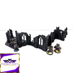 Grimdark 3 遺跡セット - ゴシック様式の大型損傷遺跡建築セット - 28 mm 卓上ウォーゲーム地形 - 3D プリント SF - セット #2