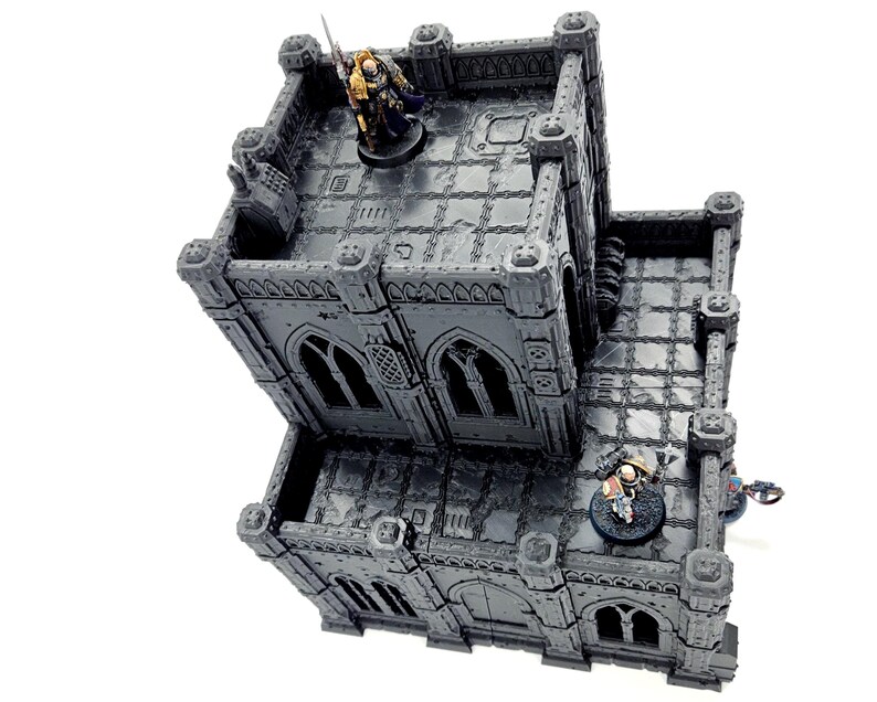 3 Story Gothic Cathedral Ruined Building - Modular and 28mm Magnet ...