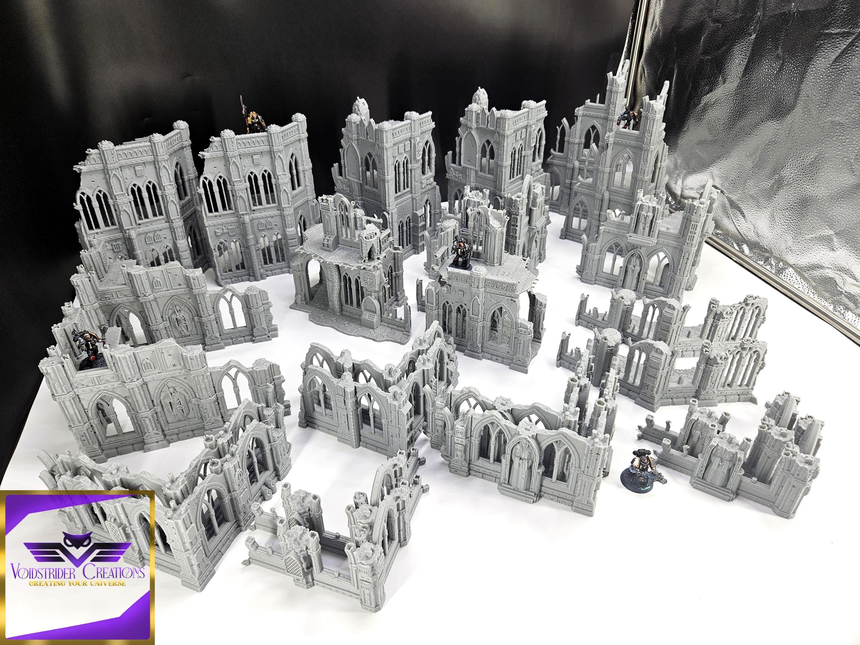10th Edition Tournament Set – 28mm Wargames - 3D Printed ruins - Sci-Fi Ruins - Gothic Buildings for - Ideal for Tournament Play - x42 Piece
