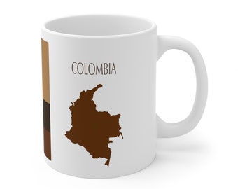 COLOMBIA, National, Flags Coffee Colors Unique Mugs for Teas Lovers & Globetrotters. Sip Celebrate Unity! Perfect for Gifts or yourself