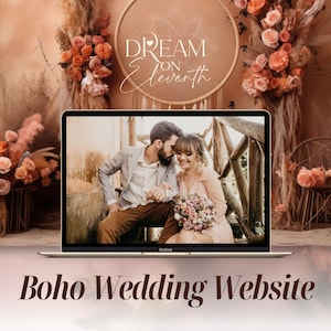 Squarespace Wedding Template, Boho Wedding Theme, Squarespace Wedding Website, Modern Wedding Website, Custom Wedding Websites, Beige Gold