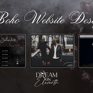 Gothic Wedding Website Template Squarespace, Flower Wedding Template, Black and White Wedding Template, Boho Wedding, Custom Wedding Website image 10