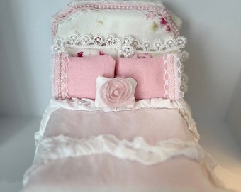 1:12 Shabby Chic Doll Bed Full Size