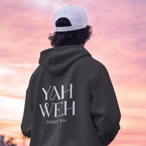 Yahweh Hoodie – Christian Unisex Sweatshirt with Puff Vinyl | Faith-Inspired Bible Verse Gift for Him & Her | Spiritual Wear