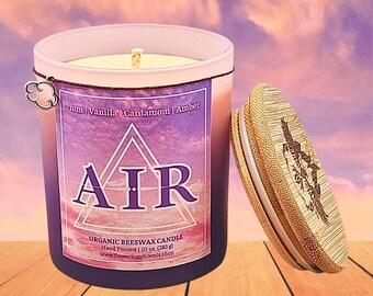 Scented Air Element Luxury Organic Beeswax Jar Candle - Boho Aesthetic - (Earth, Air, Fire, Water) - Alchemy - Eco Friendly - Perfect Gift