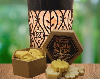 Balsam & Fir Scented Organic Beeswax Melts - Elegant Luxury Wax Melts - Vintage Aesthetic - Eco Friendly - Honeycomb Box - Perfect Gift
