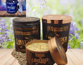 Lavender Scented Organic Beeswax Candle - Elegant Luxury - Vintage Aesthetic - Eco Friendly - Natural - Sustainable - Perfect Gift