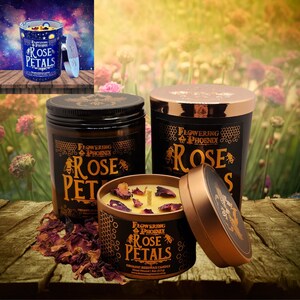 Rose Petals Scented Organic Beeswax Candle - Elegant Luxury - Vintage Aesthetic - Eco Friendly - Natural - Sustainable - Perfect Gift