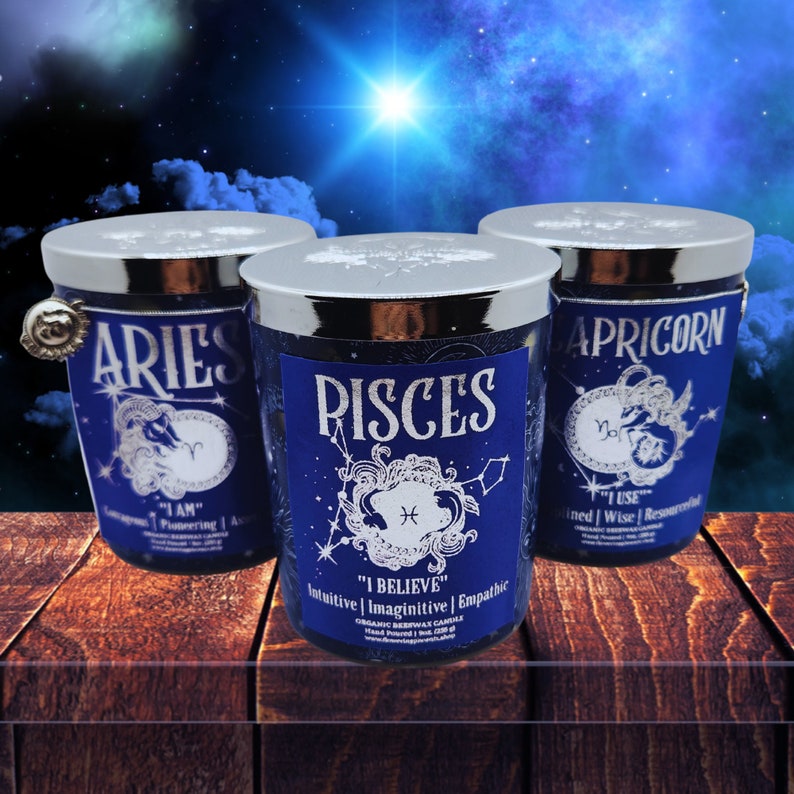 Choose Scent Pisces Zodiac Gift Astrology Themed Organic Luxury Beeswax