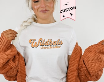 Custom Cheer shirt, Personalized cheerleading t-shirt, Gift for Cheerleader, coach, cheer mom, Crewneck with customized team name mascot