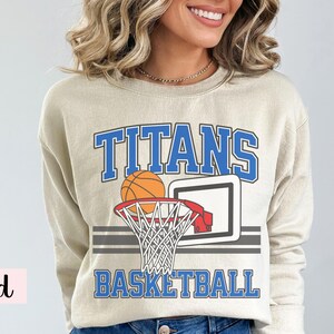 Custom Basketball Sweatshirt, Personalized Team name Crewneck, basketball girlfriend, Shirt for girl, women, boy, Youth basketball team Sand