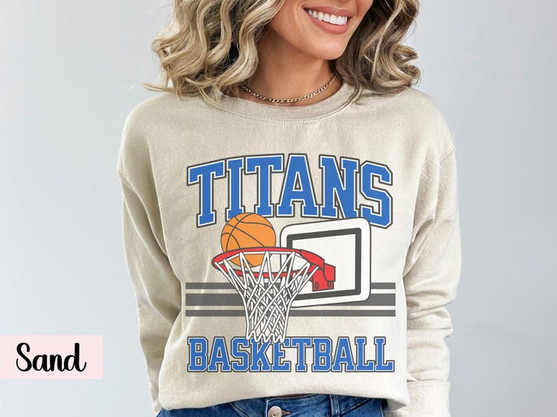 Custom Basketball Sweatshirt, Personalized Team name Crewneck, basketball girlfriend, Shirt for girl, women, boy, Youth basketball team Sand