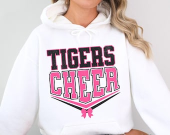 Custom Cheer Team Name Sweatshirt, Personalized Cheerleading Hoodie, Gift for Cheerleader, Cheer Competition Outfit, Name and Mascot Sweater