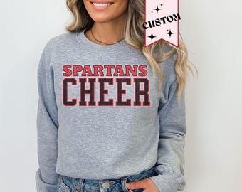 Custom Cheerleading Sweatshirt, Personalized Mascot Team Crewneck