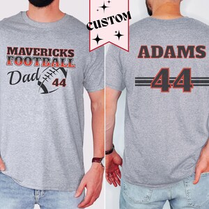 Football Dad Shirt, Dad Football Sweatshirt, Dad Hoodie, Custom Name Number, Football mens shirt, Gift for Dad, Stepdad, Dad football Gear
