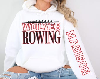 Custom Rowing Team Crewneck Sweatshirt, Personalized Crew Team Name Shirt, Women's Rowing Hoodie, Gift for Rowers, Unisex Rowing Shirt
